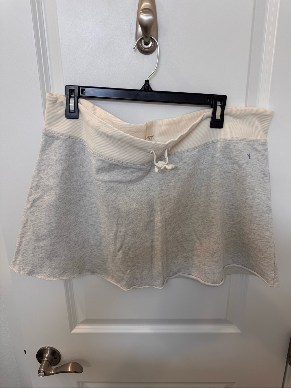 American Eagle Outfitters Light Gray & Cream Circle Skirt